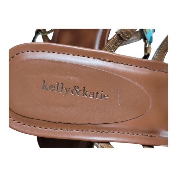 Kelly and Katie Slide On Wedge Sandals Caged Strap Leather Women's Size 7‎ US - Picture 5 of 6